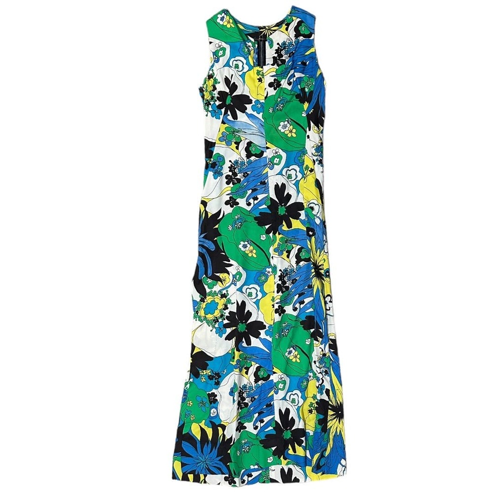 Vintage 60s Mod Maxi Neon Dress